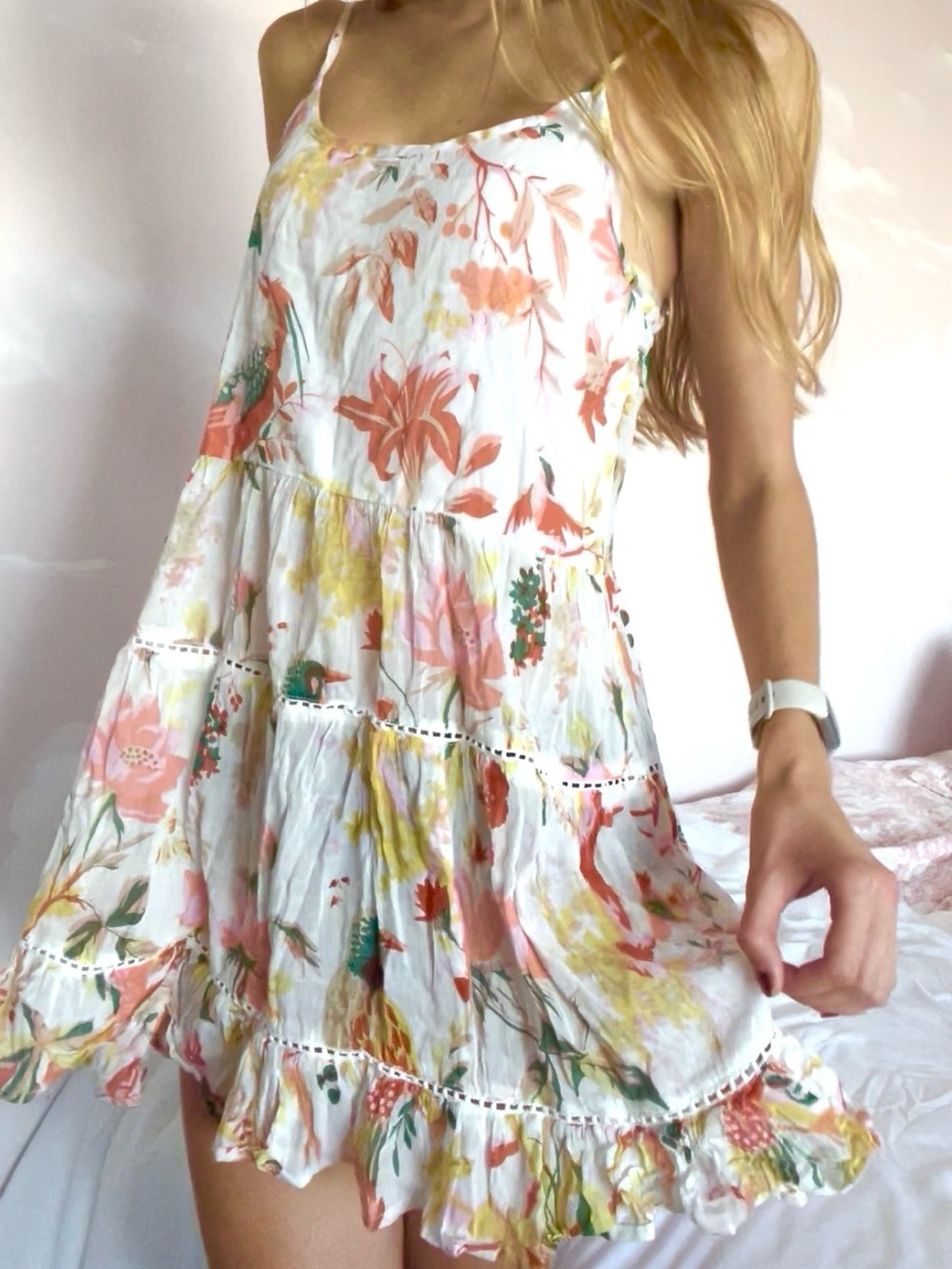 Floral Sundress Spaghetti Strap Mini Dress